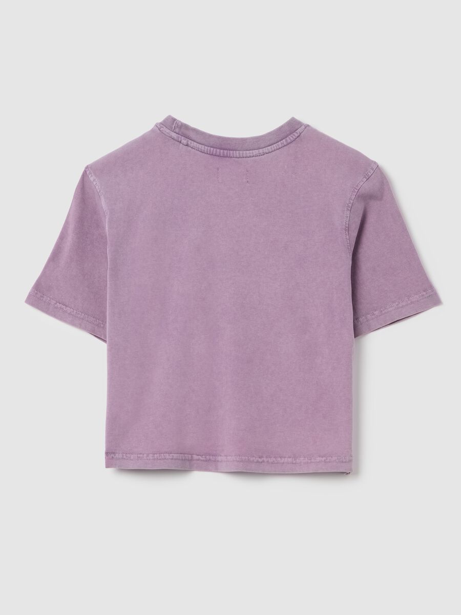 T-shirt da ragazza in puro cotone viola boxy fit_4