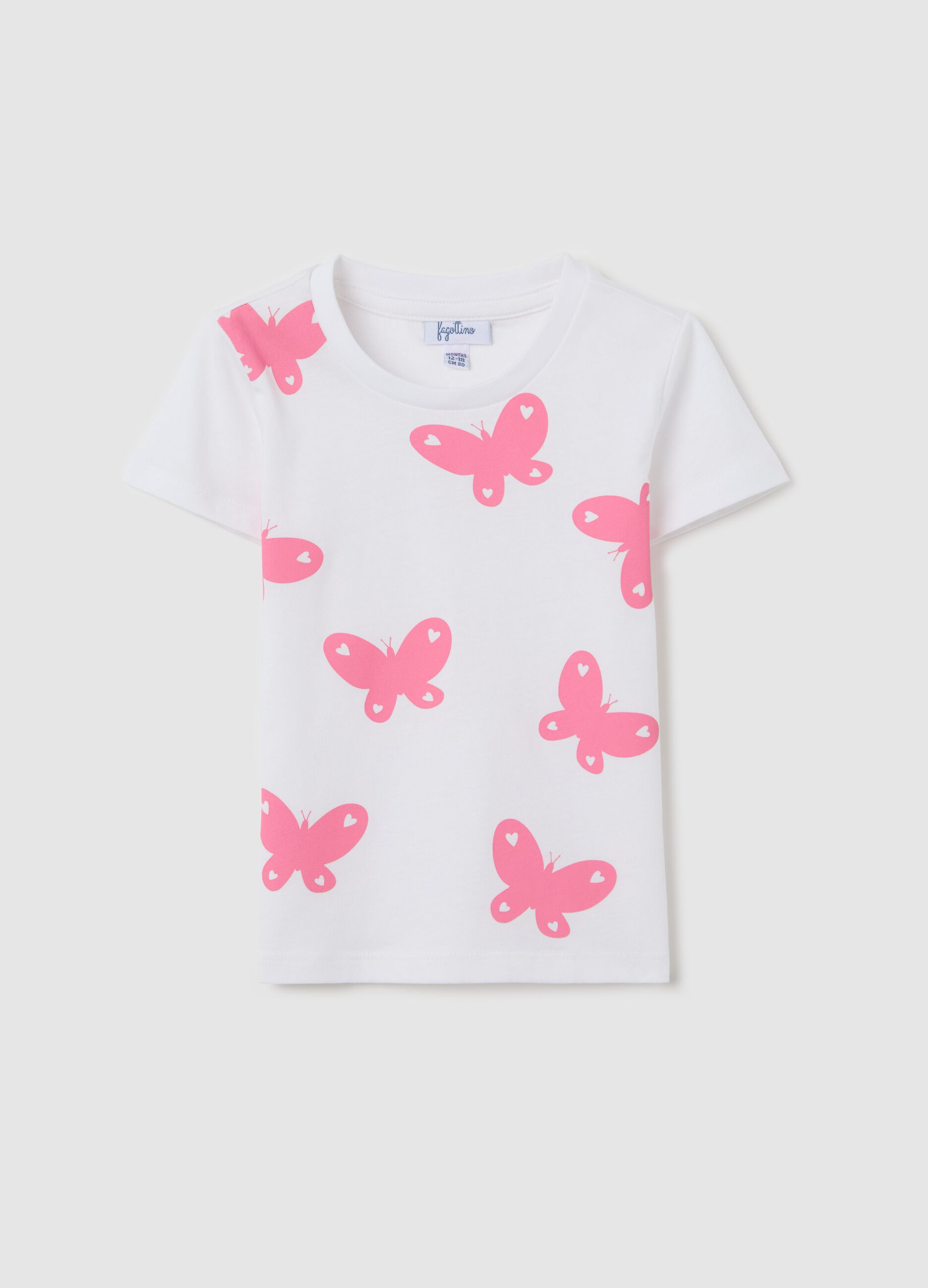 White cotton T-shirt with print