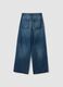Blue denim wide-leg jeans in pure cotton_1