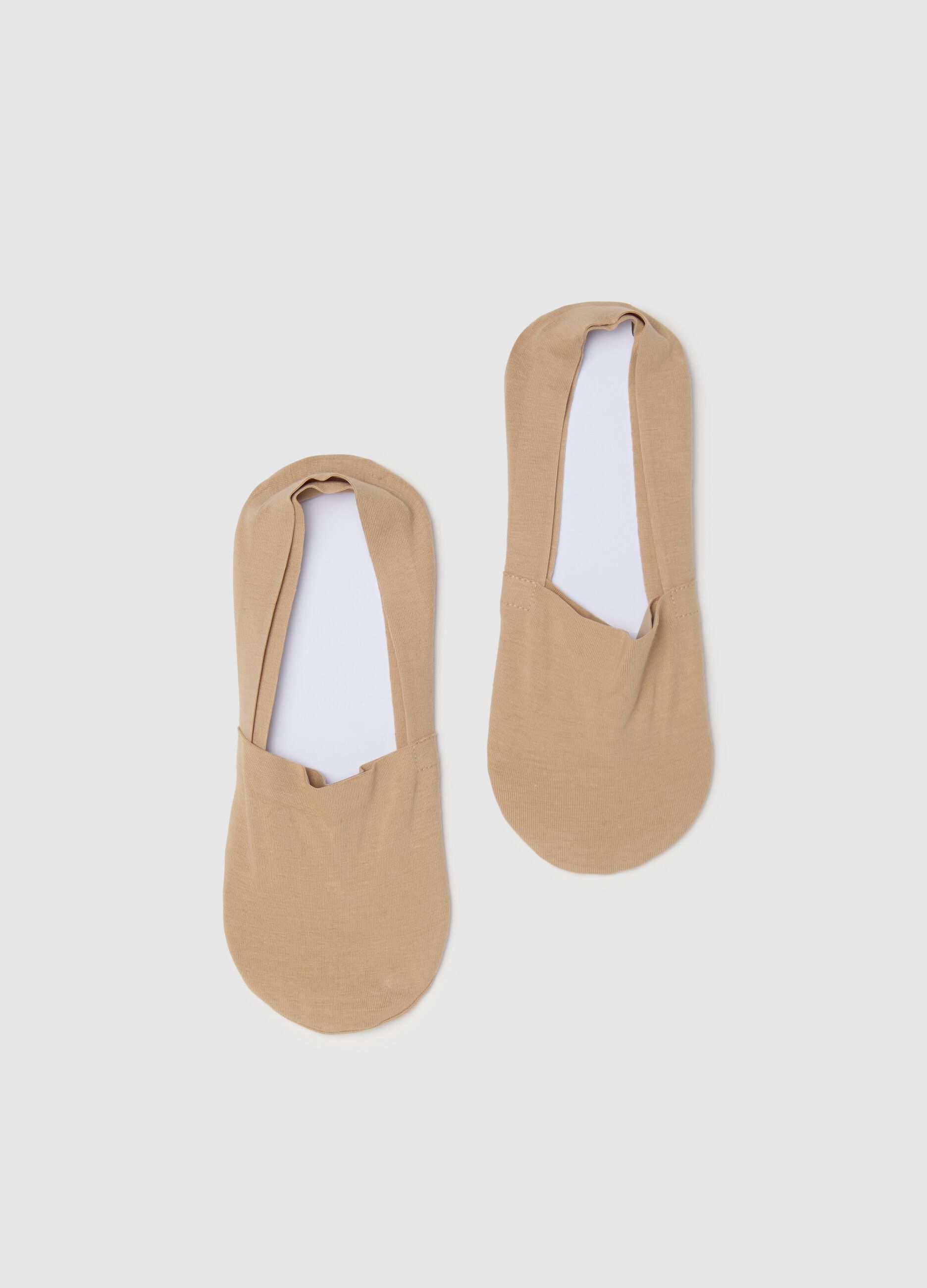 Two-pack nude shoe liners in stretch cotton