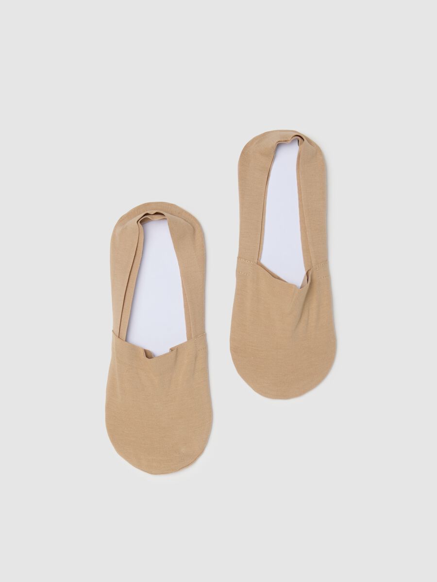 Two-pack nude shoe liners in stretch cotton_0