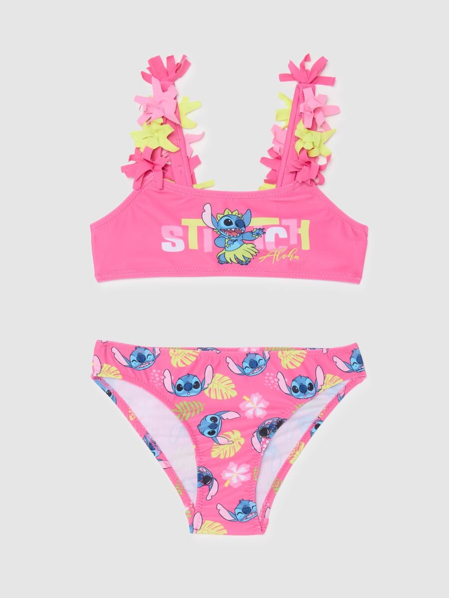 Multicoloured regular fit girls' swimsuit with Stitch print_0