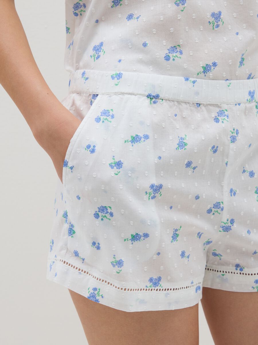 Pigiama da donna in puro cotone bianco regular fit_2