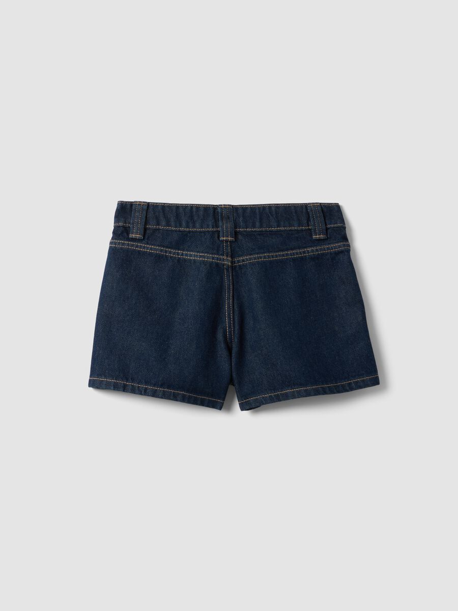 Blue denim shorts in pure cotton_1