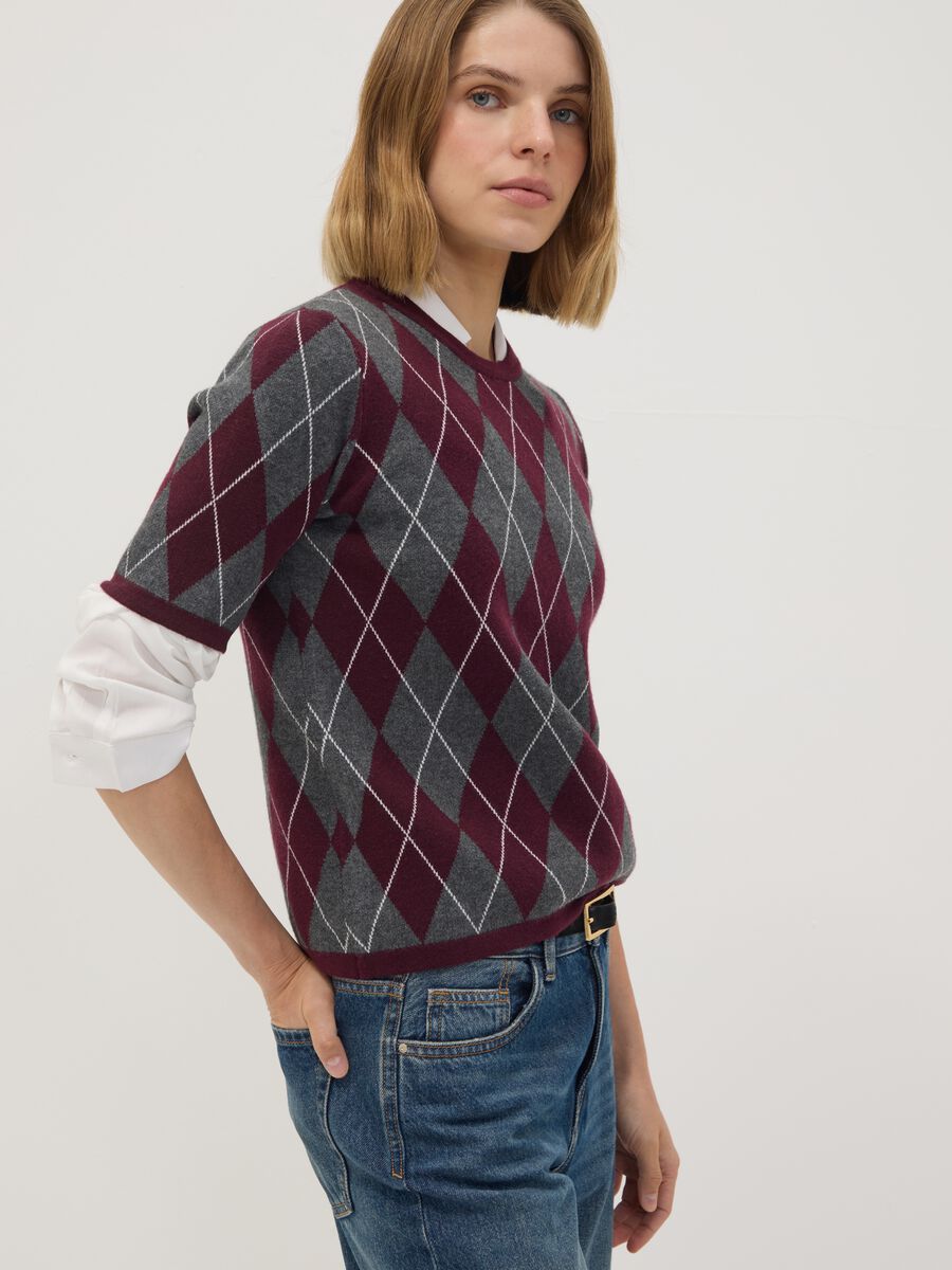 Multicolour argyle crew-neck jumper, regular fit_0
