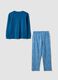Blue pure organic cotton crew-neck pyjamas_1