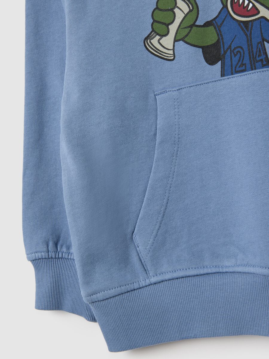 Regular fit light blue children's sweatshirt in pure cotton_3
