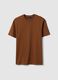 Brown crew neck pure cotton t-shirt relaxed fit_4