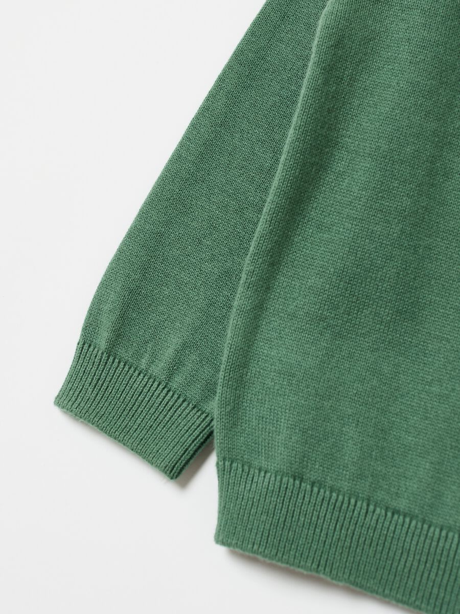 Pullover in maglia di cotone tinta unita_3