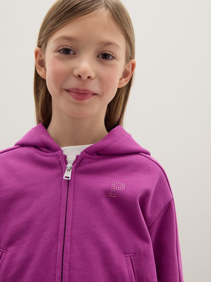 Purple regular fit pure cotton girl's sweatshirt_2