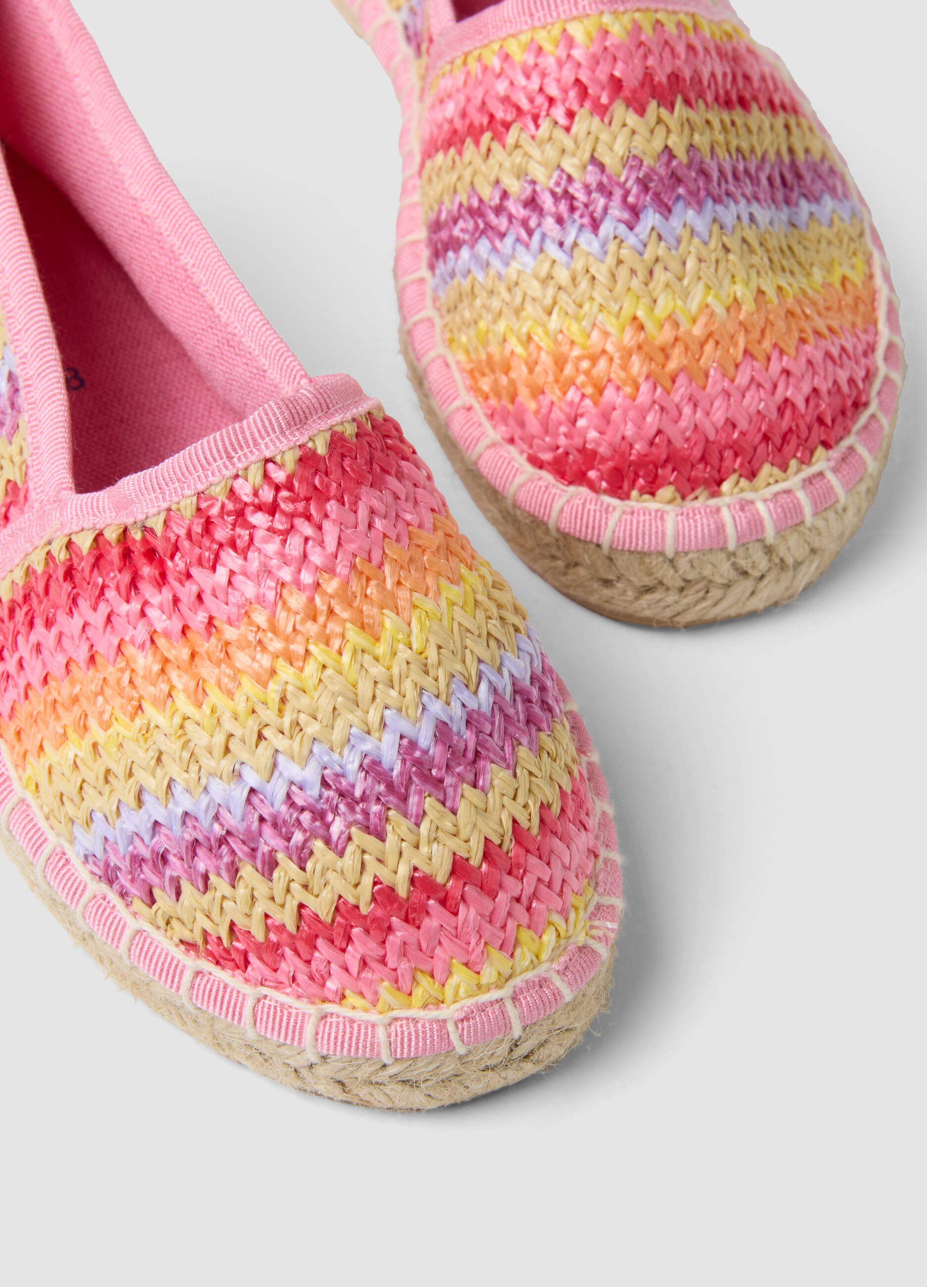 Girls&rsquo; multicolour woven espadrilles