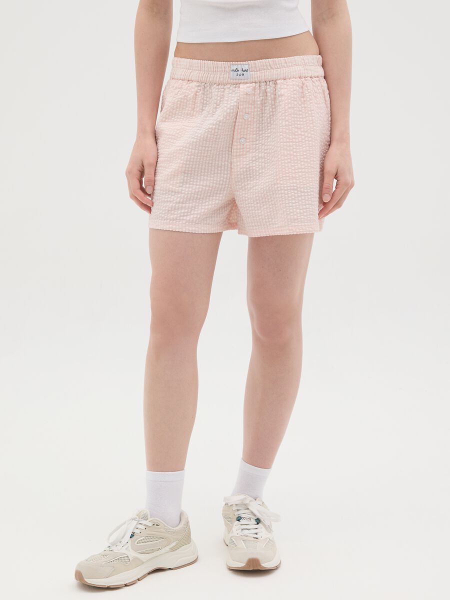 Boxer shorts in patterned seersucker_1