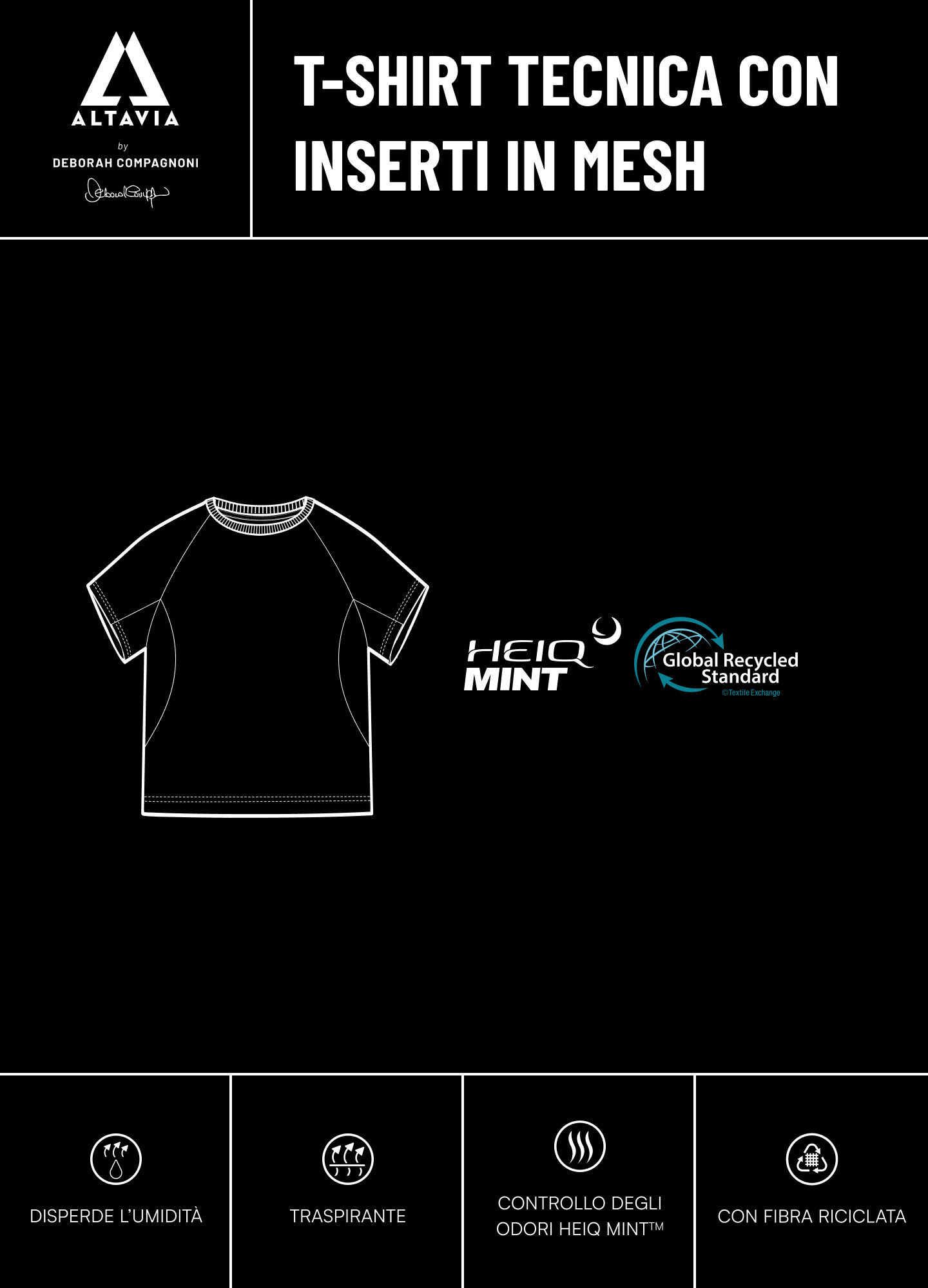 T-shirt tecnica con inserti in mesh ALTAVIA WITH DEBORAH COMPAGNONI