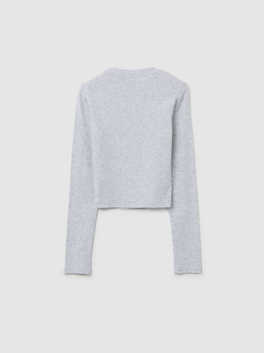 Girl's grey stretch cotton top regular fit_1
