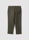 Green pure cotton carrot-fit chino trousers_2