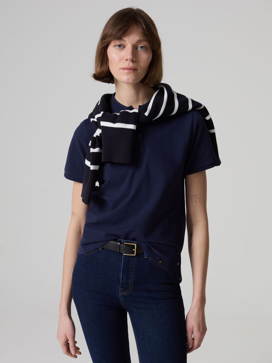 Cotton pique polo shirt_0