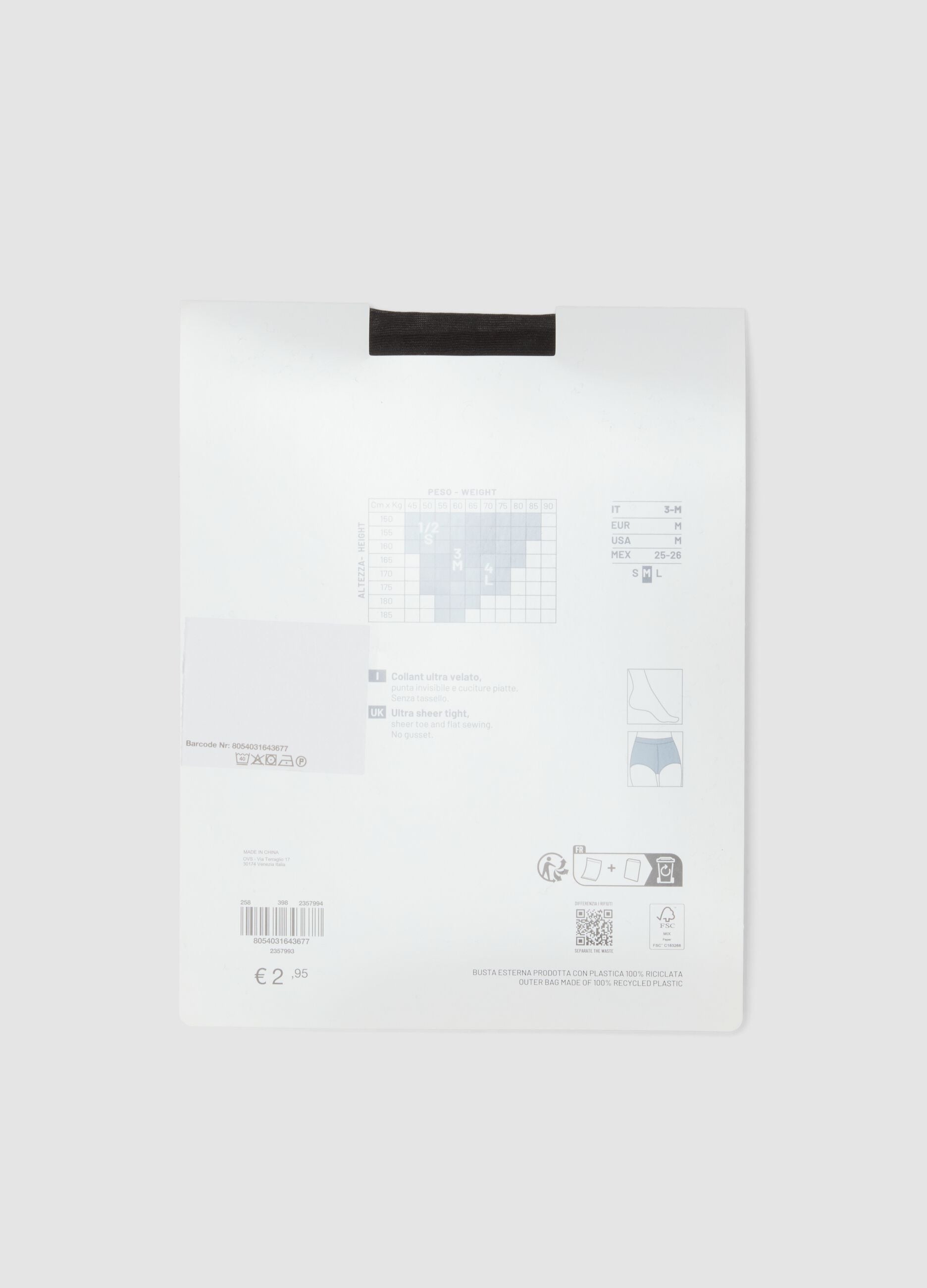 Collant neri in tessuto elasticizzato velato