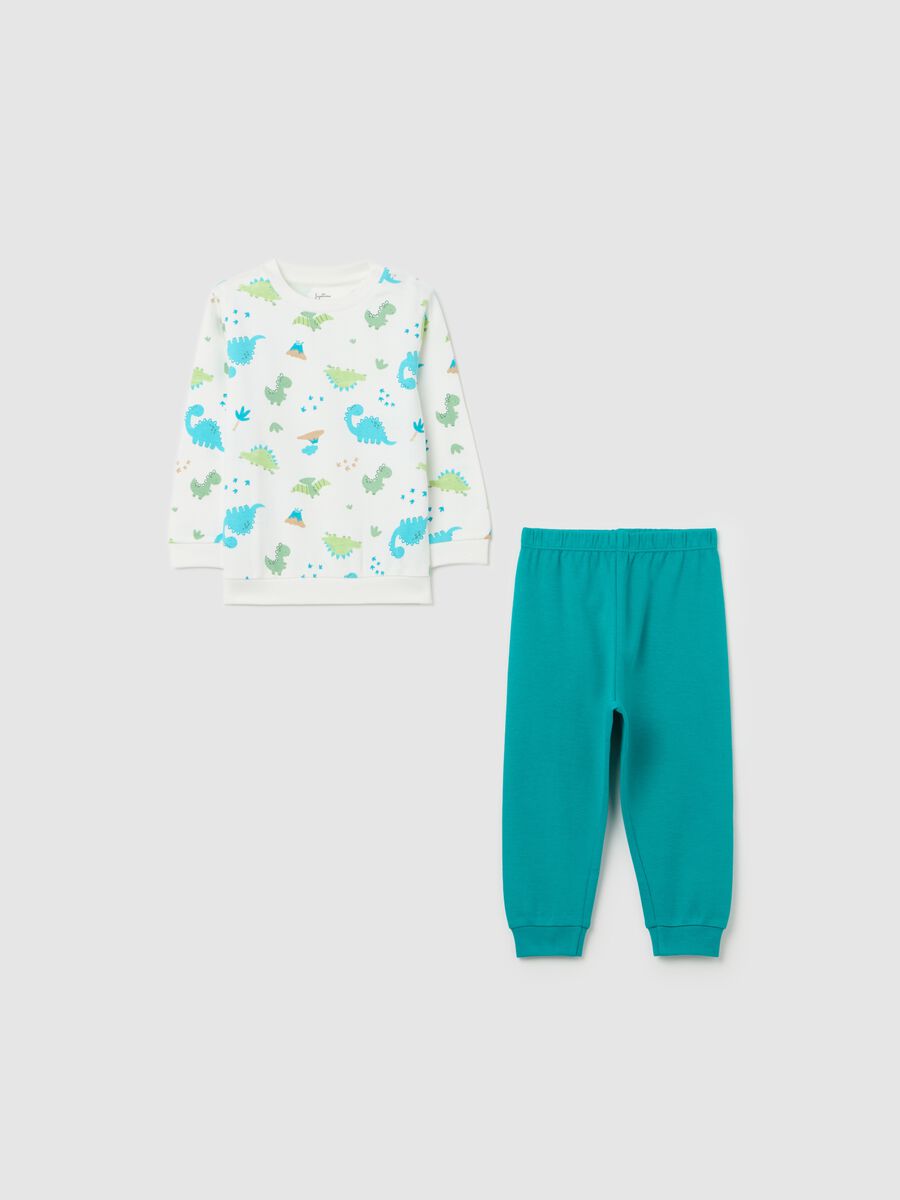 Cotton pyjamas with dinosaur print_0