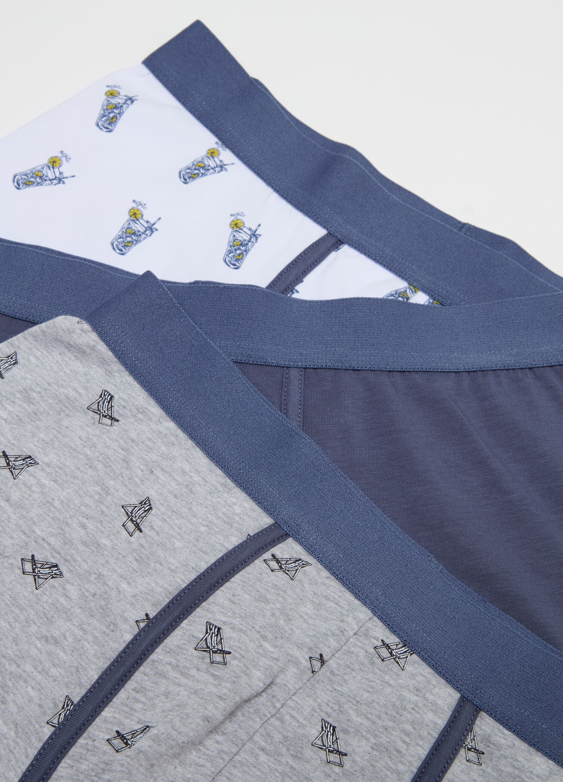 Three-pack boxers in stretch cotton with print