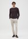Slim fit beige cotton trousers_0