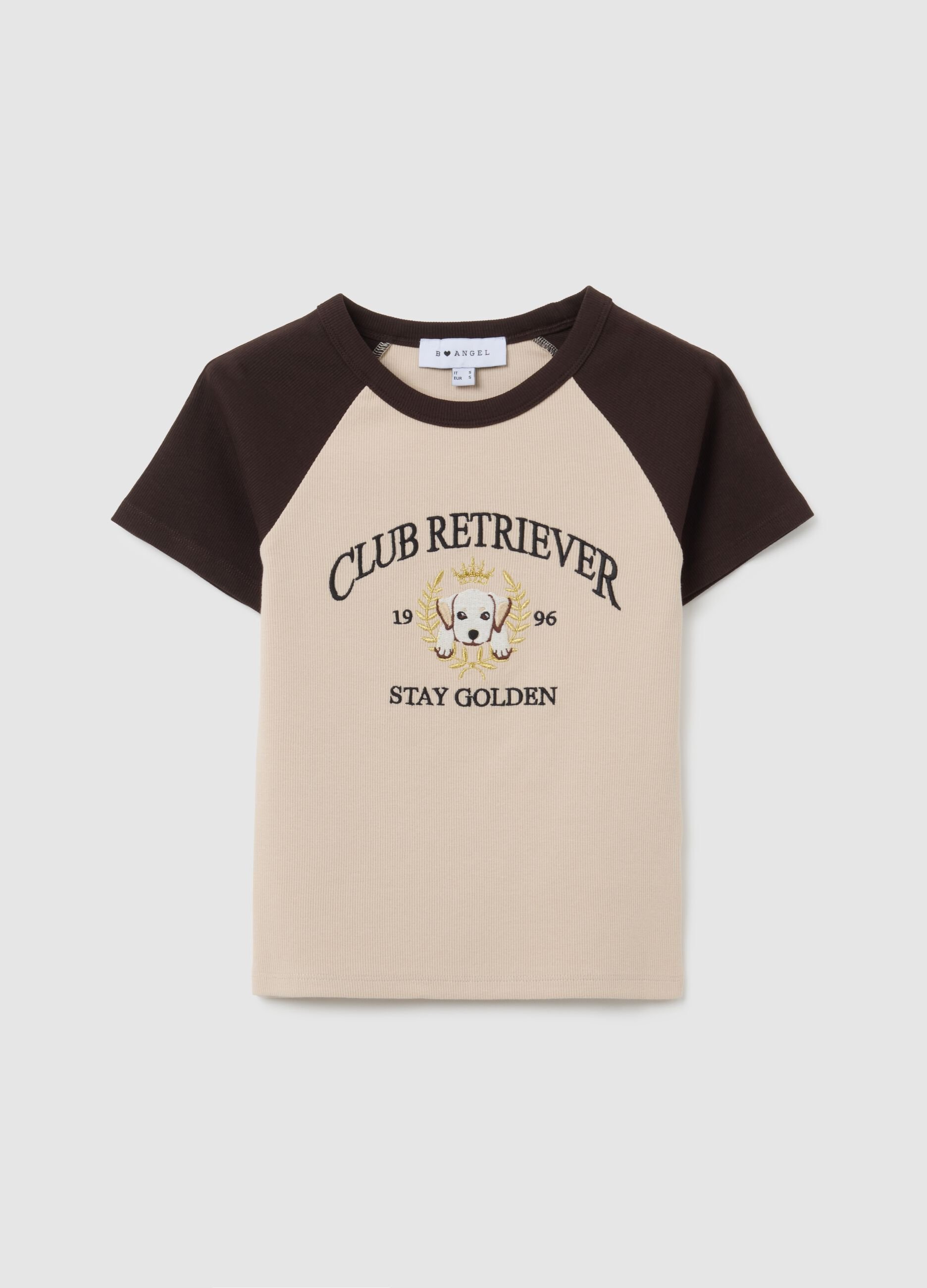 Fitted multicolour stretch cotton T-shirt