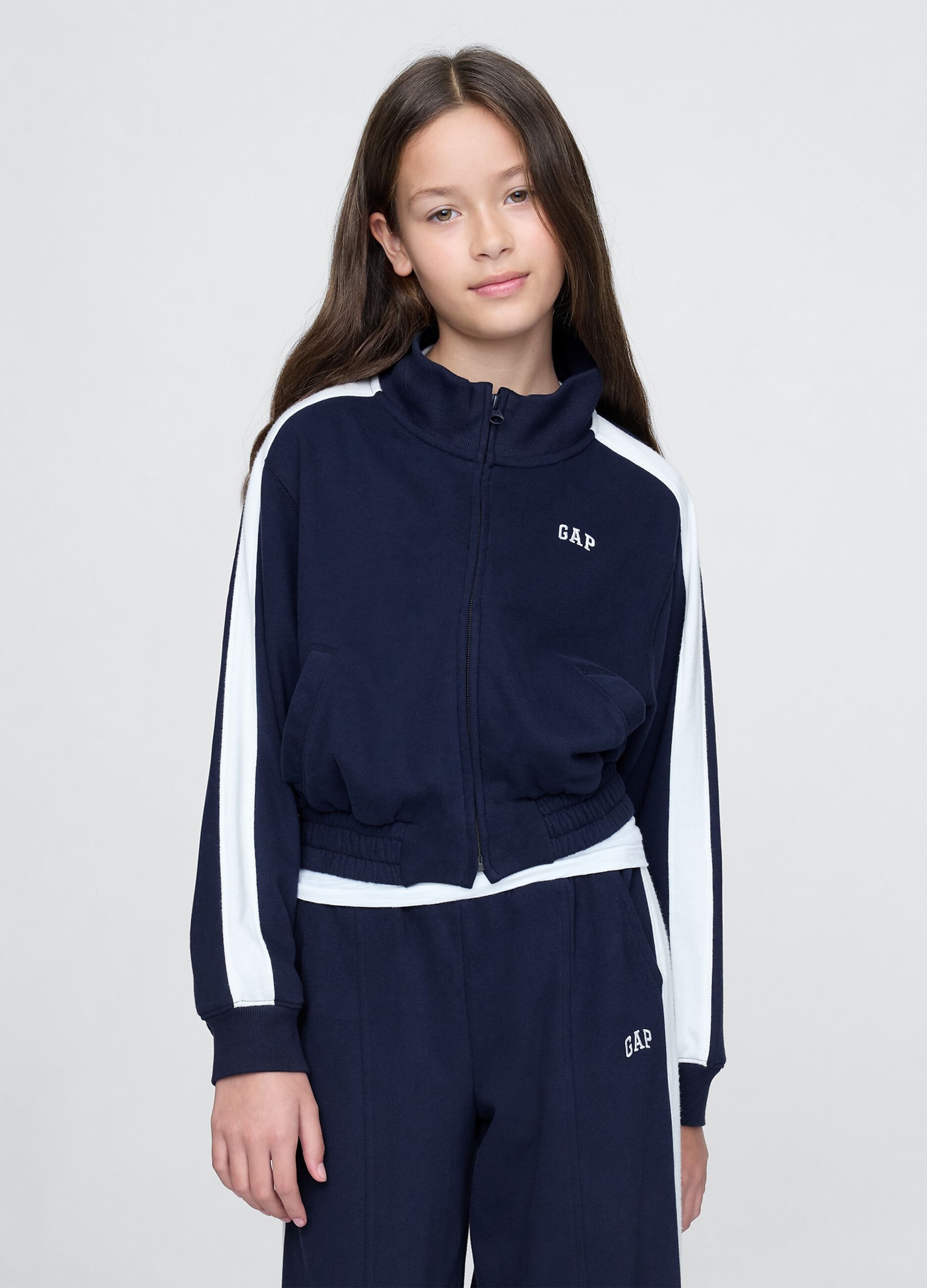 Blue zip-front hoodie for girls GAP Kids