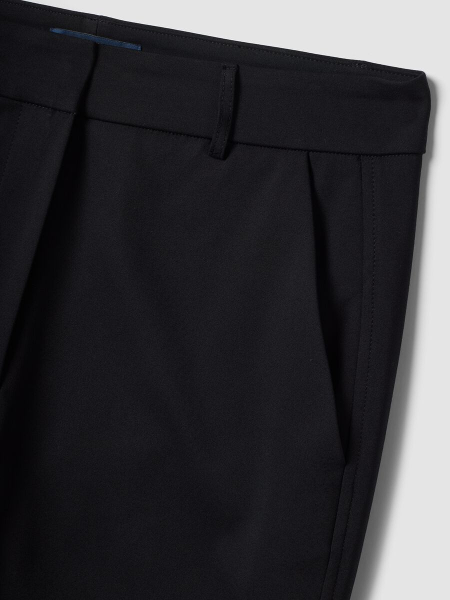 Pantaloni neri slim in cotone elasticizzato_1