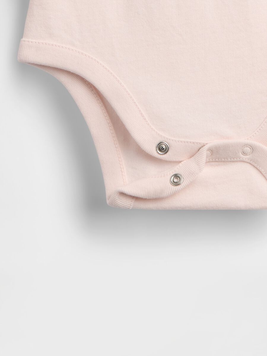 Pink cotton bodysuit for unisex newborns_3