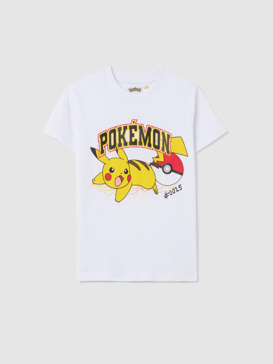 Cotton T-shirt with Pikachu print_0