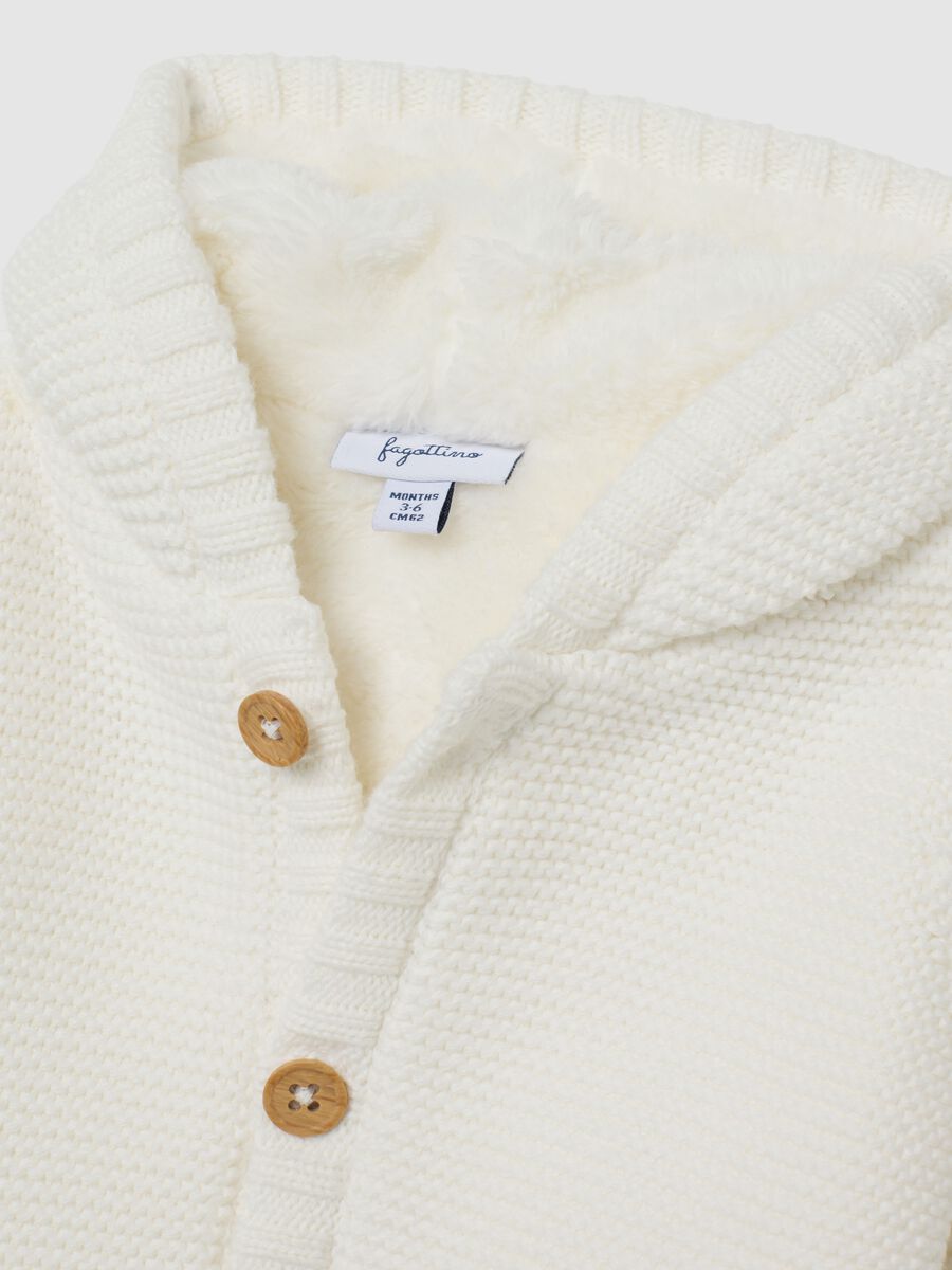 White newborn jacket in pure cotton regular fit_2