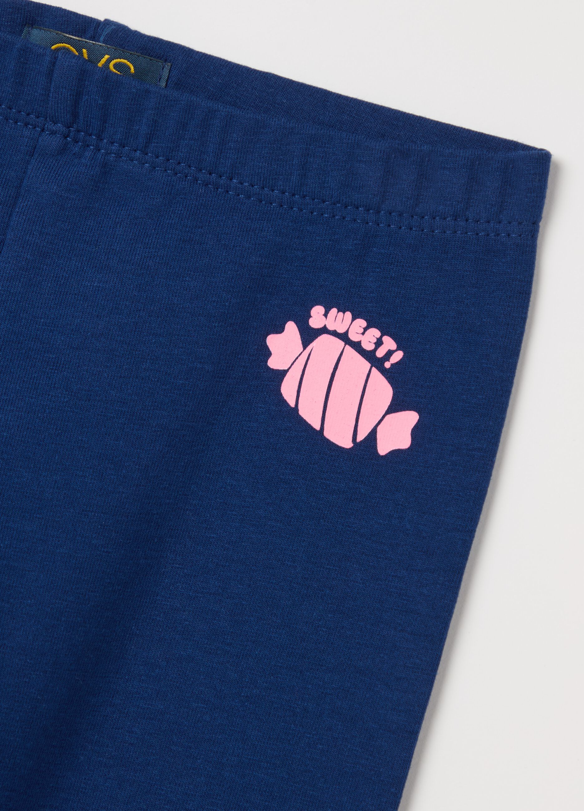 Three-quarter leggings in stretch cotton