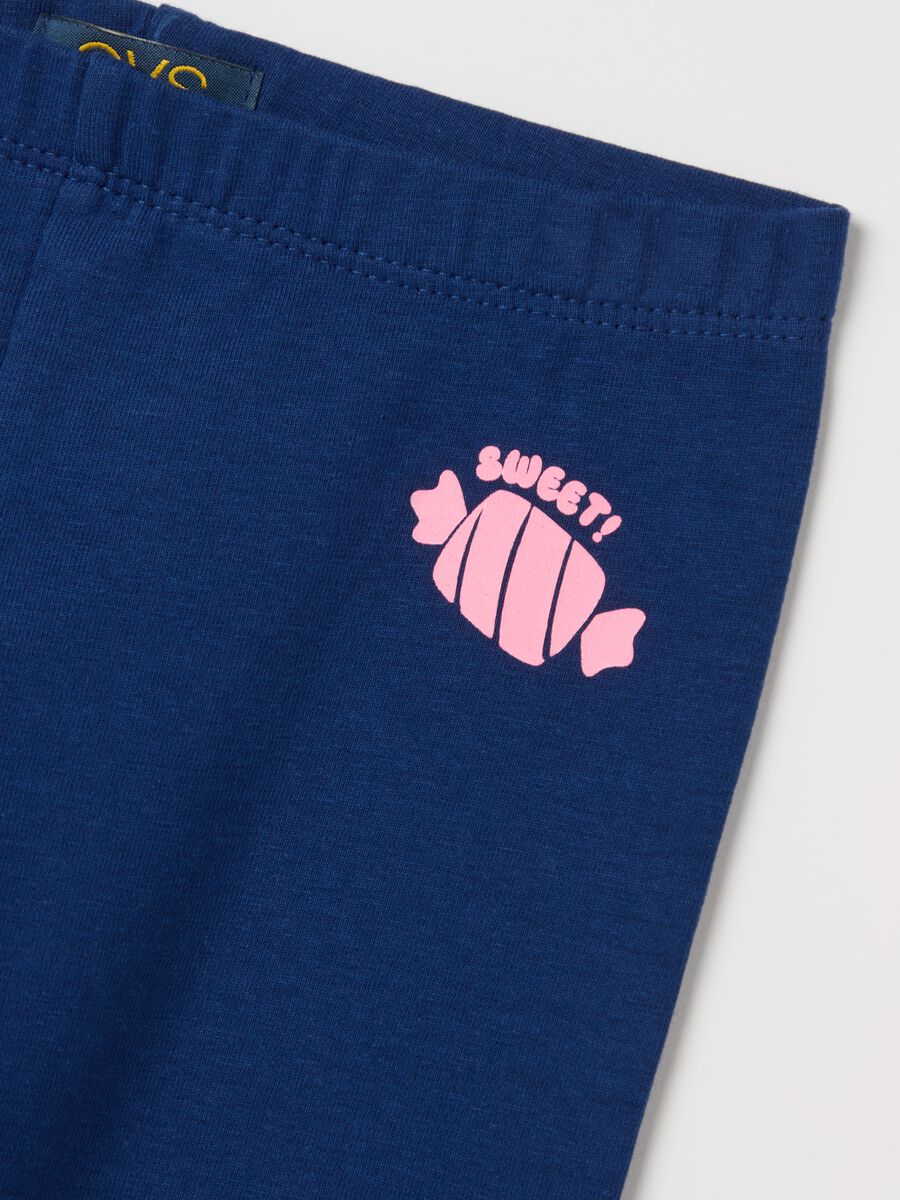 Three-quarter leggings in stretch cotton_2