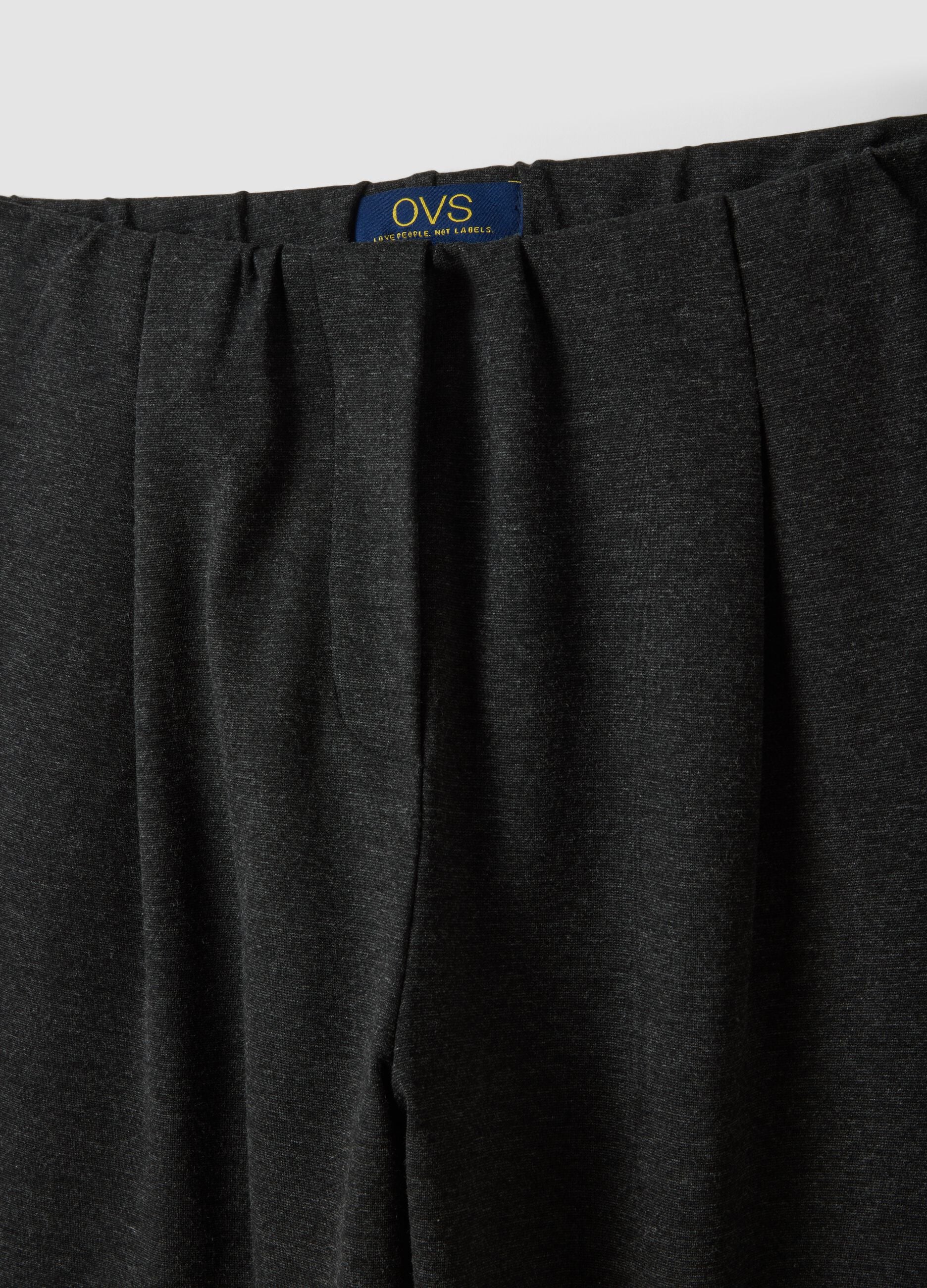 Black Milano-knit jogger trousers in stretch viscose, barrel fit