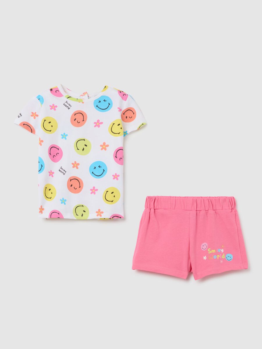 Smiley jogging set for baby girl with multicolour print_0