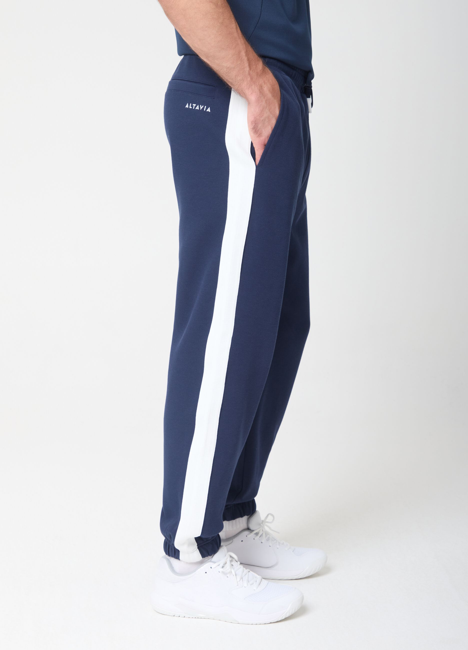 Stretch fabric joggers with side stripes ALTAVIA COURT