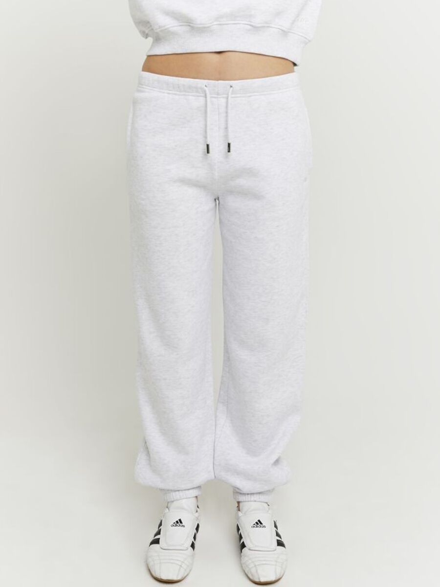 Pantaloni jogger in misto cotone grigio regular fit_1