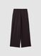 Brown flared formal trousers in stretch viscose_4