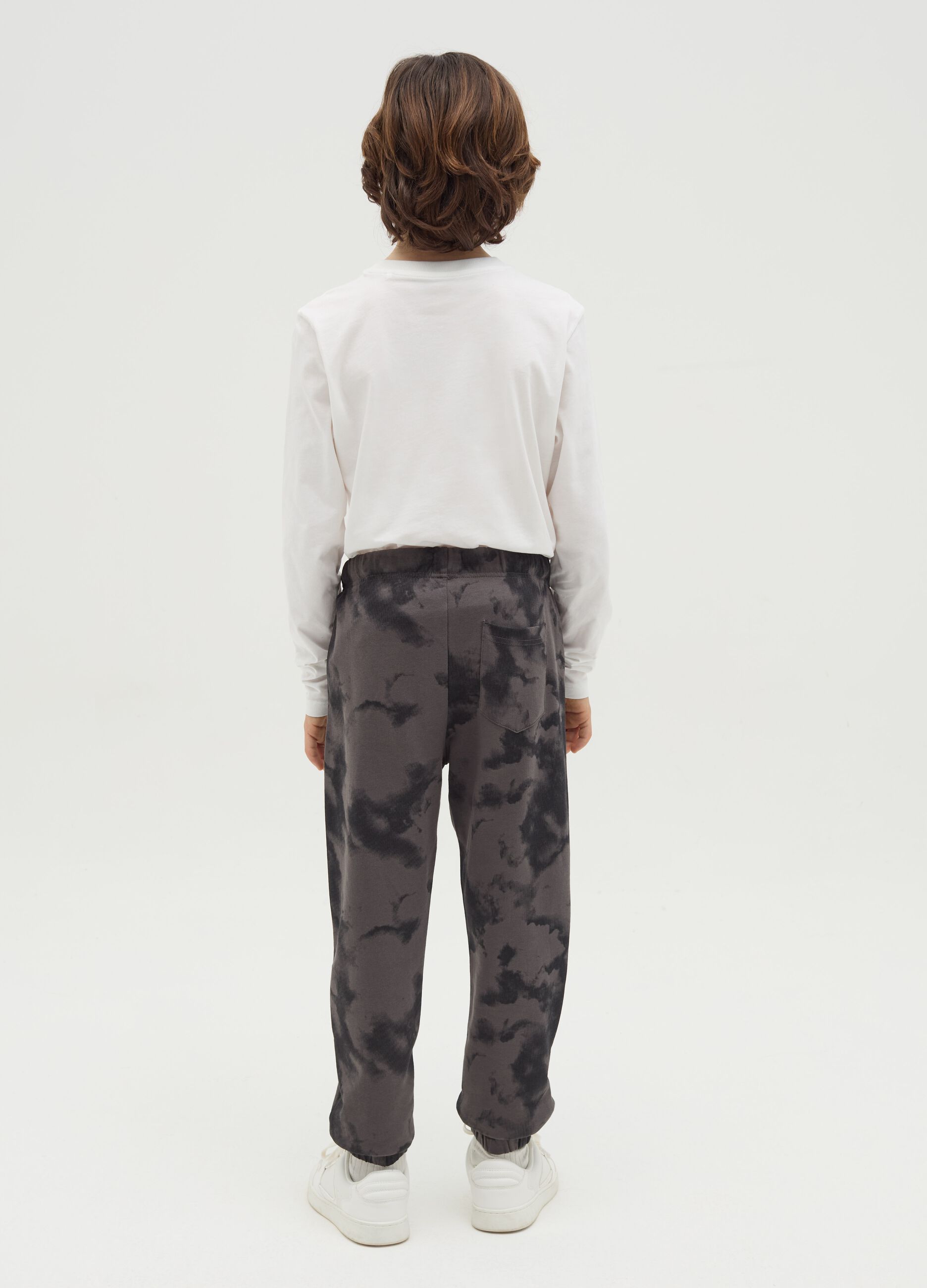 Joggers in felpa Tie Dye con coulisse