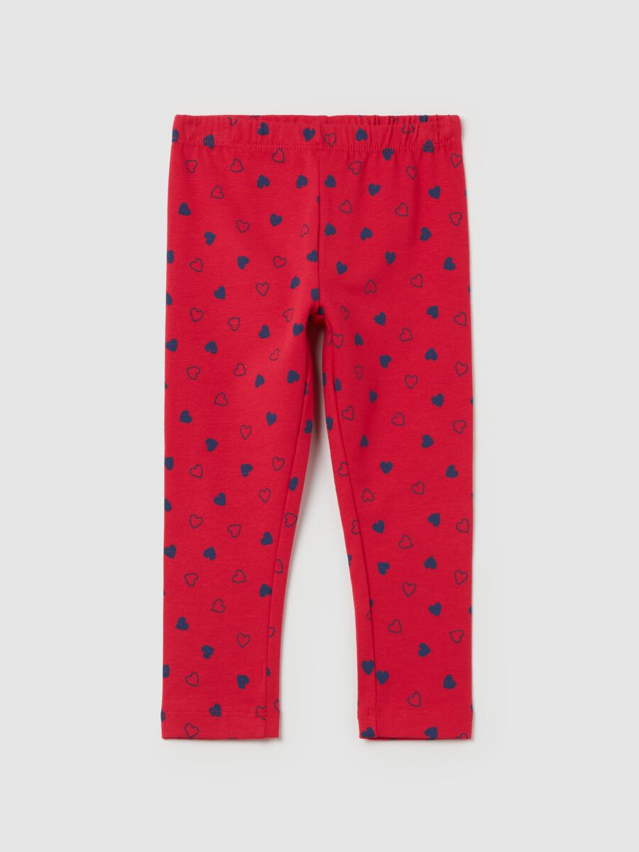 Printed stretch cotton leggings_0