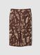 Brown midi skirt in pure viscose with embroidered motif_6