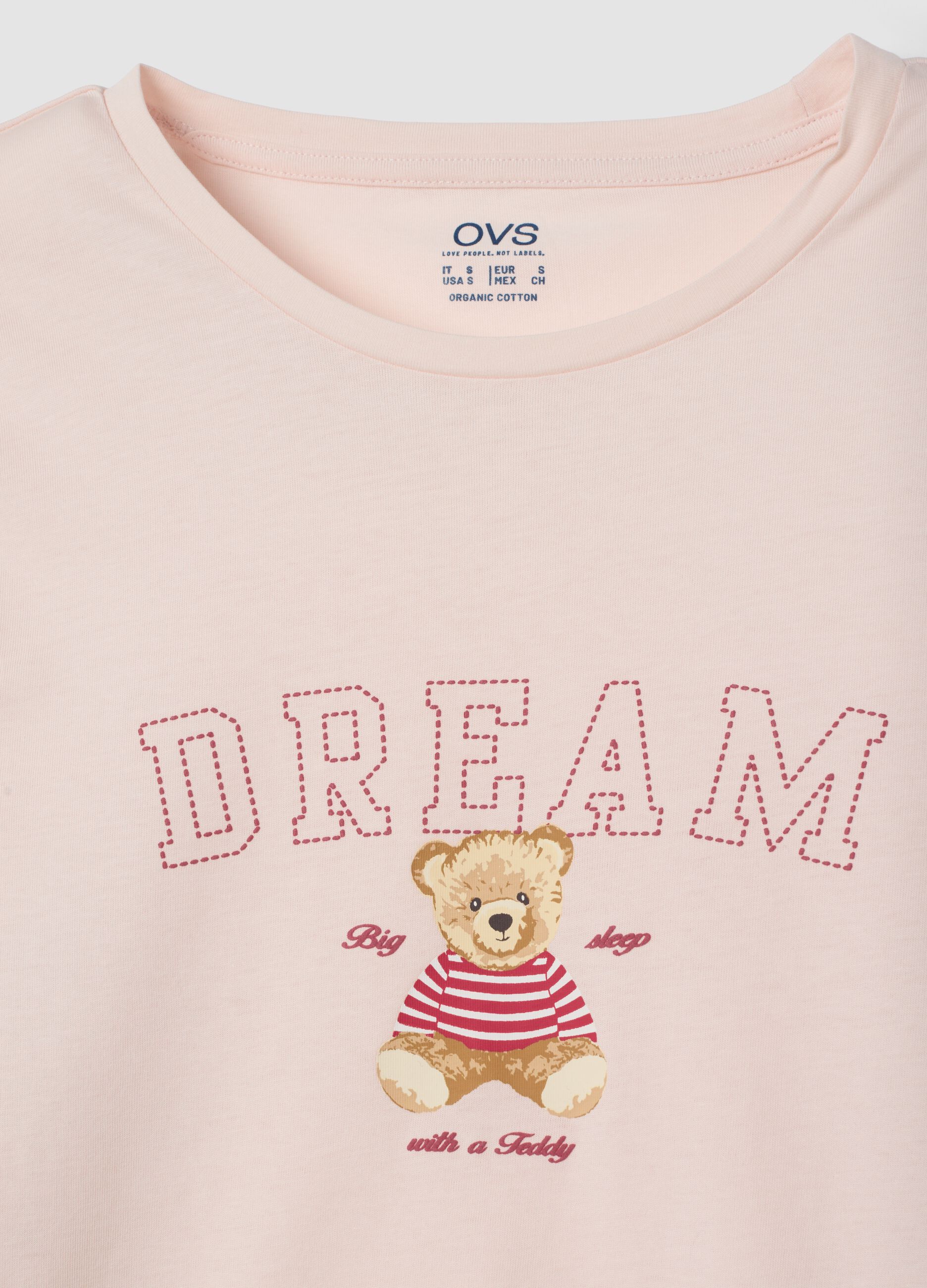 Mauve purple organic cotton crew-neck pyjamas