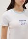 T-shirt fitted bianca in cotone elasticizzato da ragazza con ricamo_2