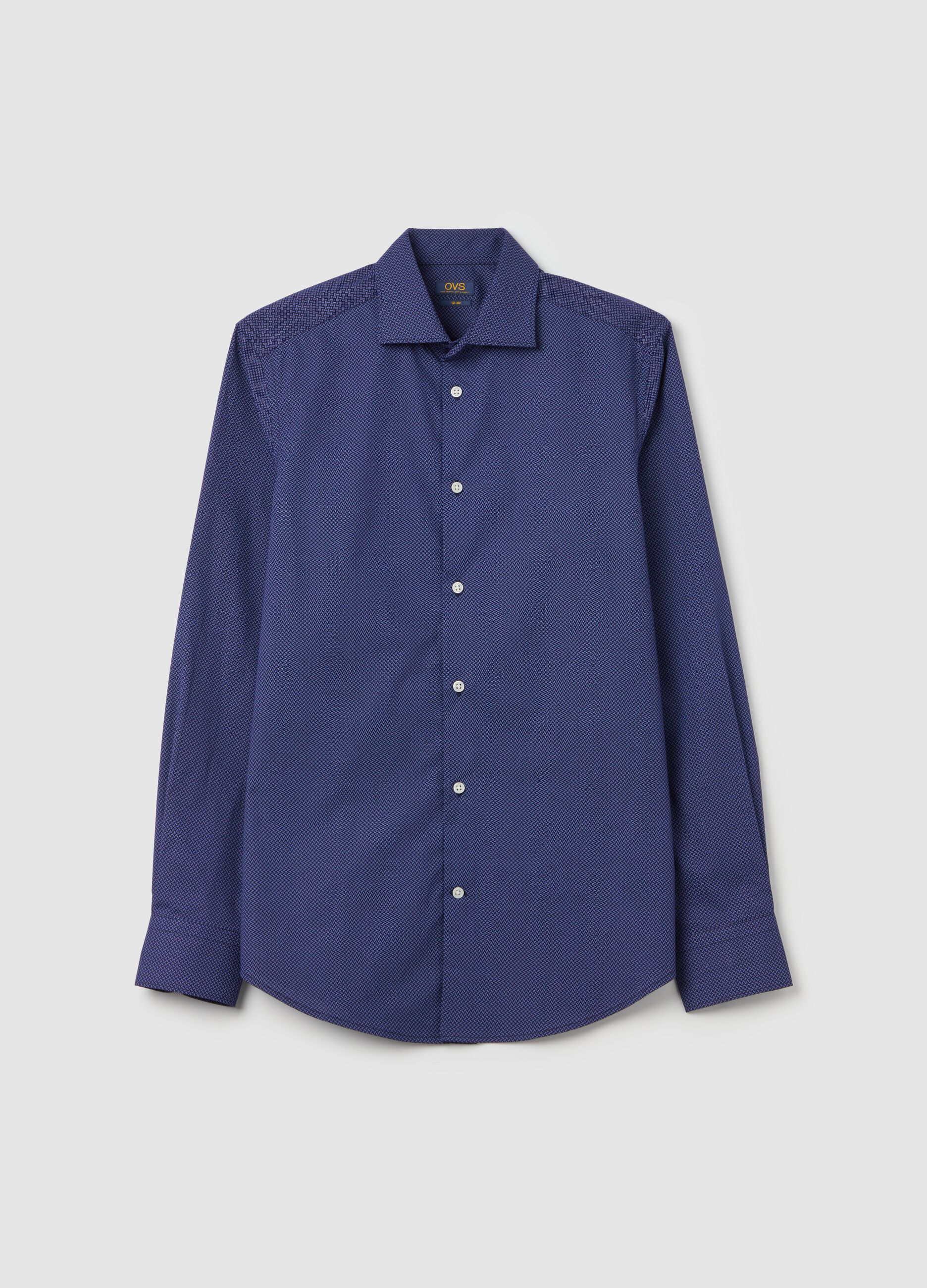Slim-fit shirt with micro pattern