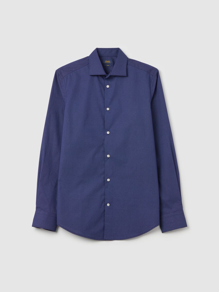 Slim-fit shirt with micro pattern_4