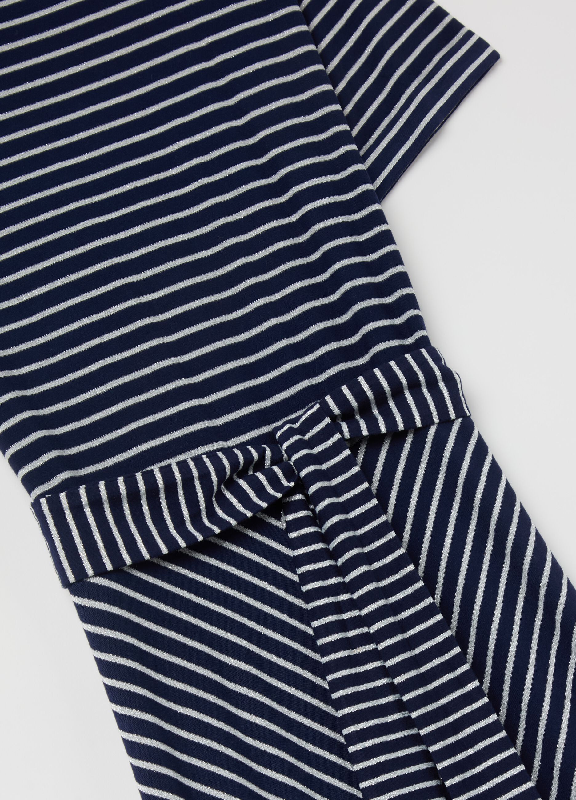 Striped dress in lurex with belt