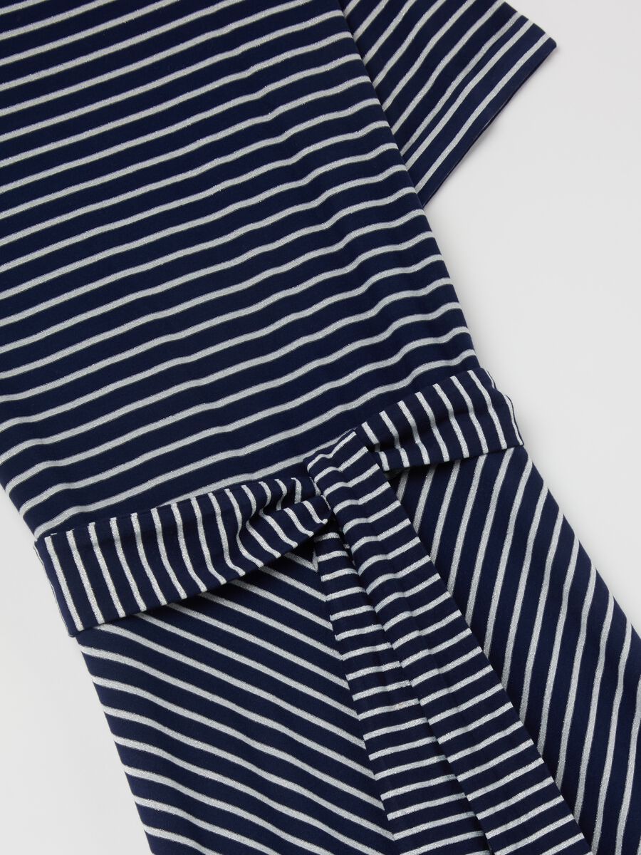 Striped dress in lurex with belt_5