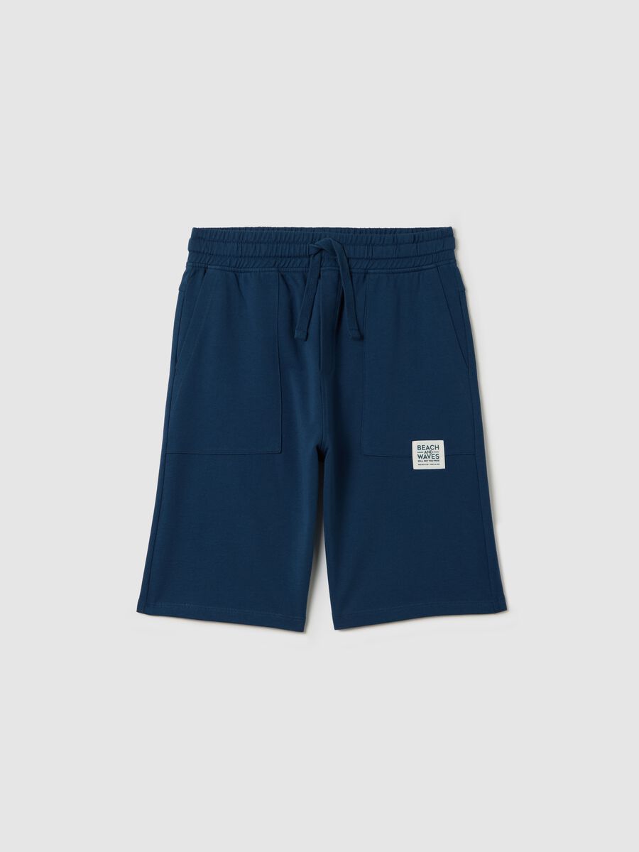 Beige shorts in 100% cotton_3