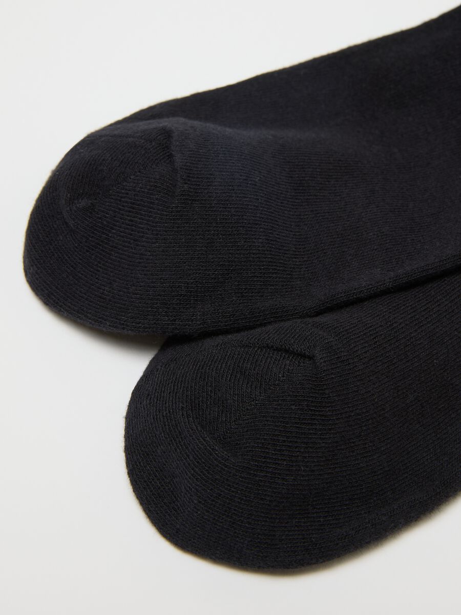 Pack of three black short cotton blend socks with snug fit_1