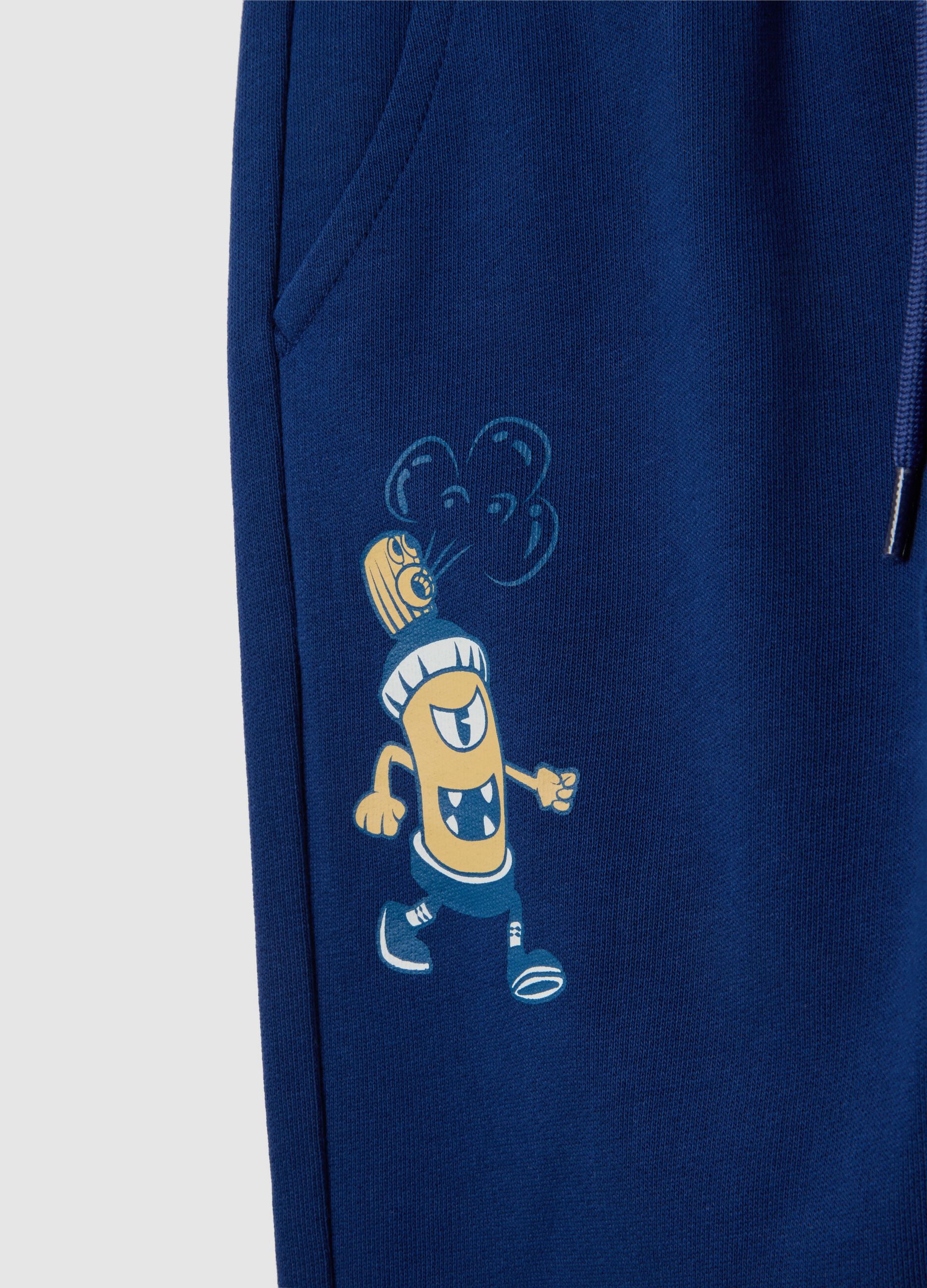 Children's Blue Regular Fit Cotton Trousers
