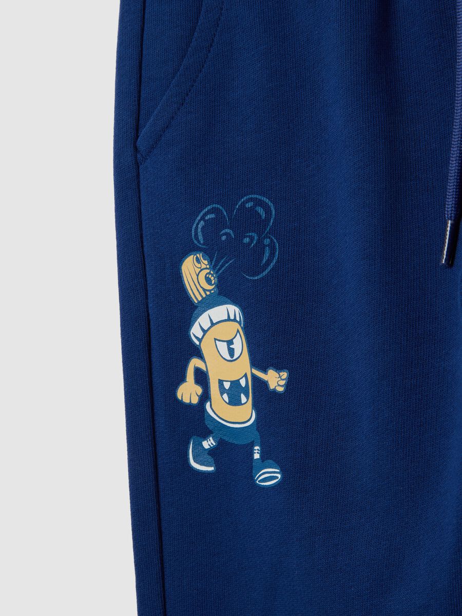 Children's Blue Regular Fit Cotton Trousers_3